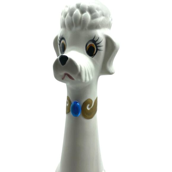 Vintage Napco Japan long-neck poodle figurines 1950 Kitsch MCM 13”‎ White Set - Picture 6 of 9